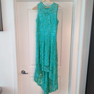 Turquoise lace dress